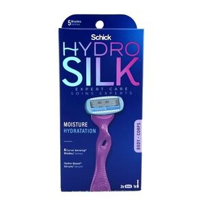 Schick Hydro Silk Razor for Women - 1 Razor Handle + 2 Razor Refill Pack - 1 Set